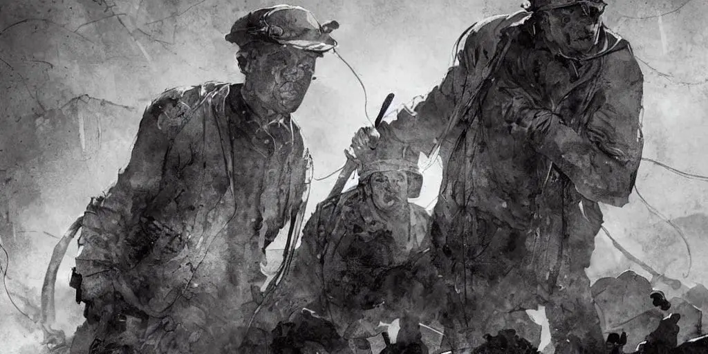 Coal miners at work in the mine