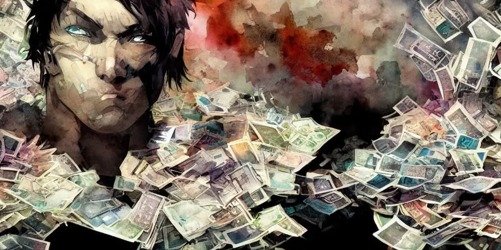 Piles of money