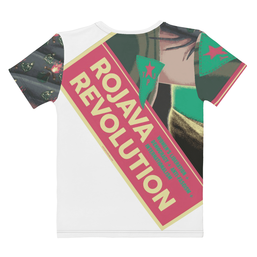 All over print womens crew neck Rojava t-shirt