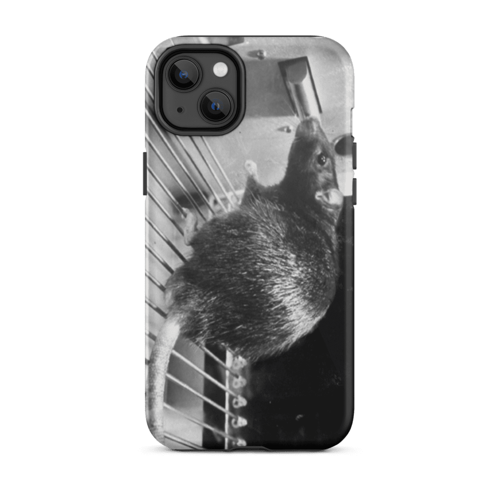 Skinner Box Rat - Tough iPhone case available at https://shop.pvsmagazine.com/products/skinner-box-rat-tough-iphone-case