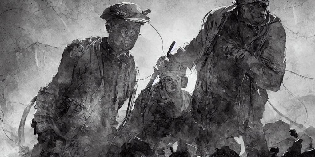 Coal miners at work in the mine