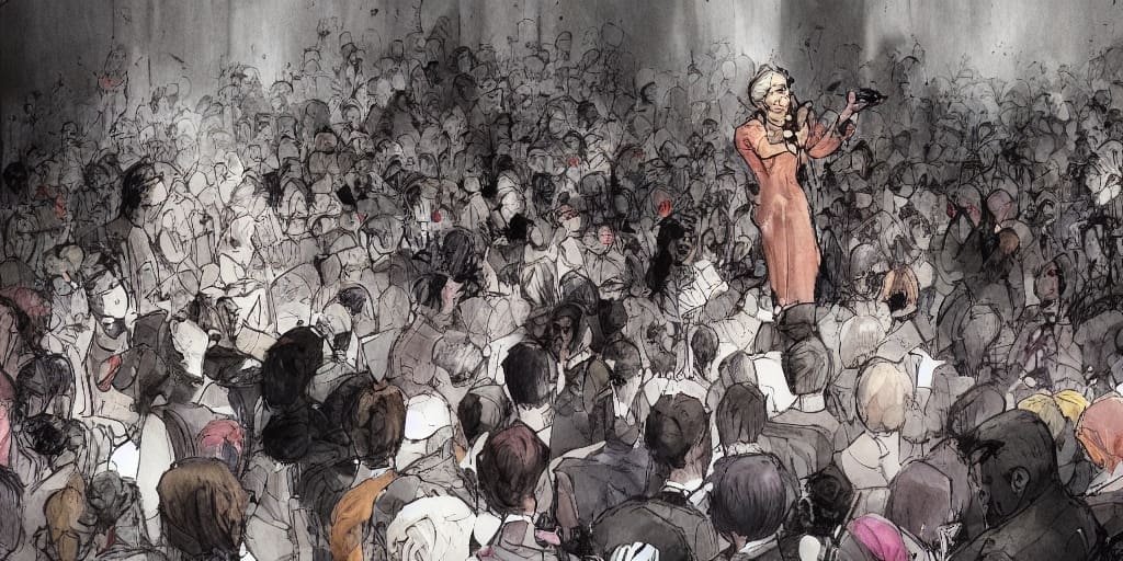 Female politician giving a speech