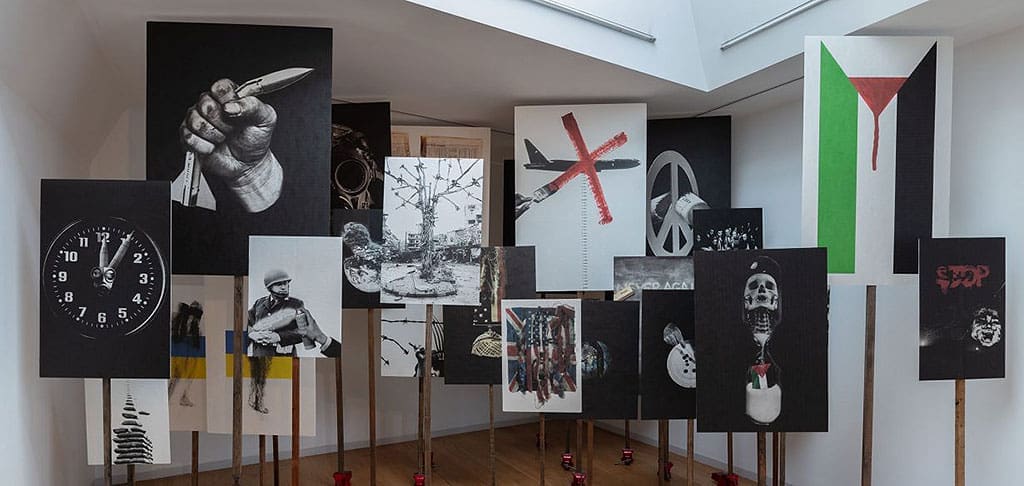 Artwork from Peter Kennard's Archive of Dissent Exhibition