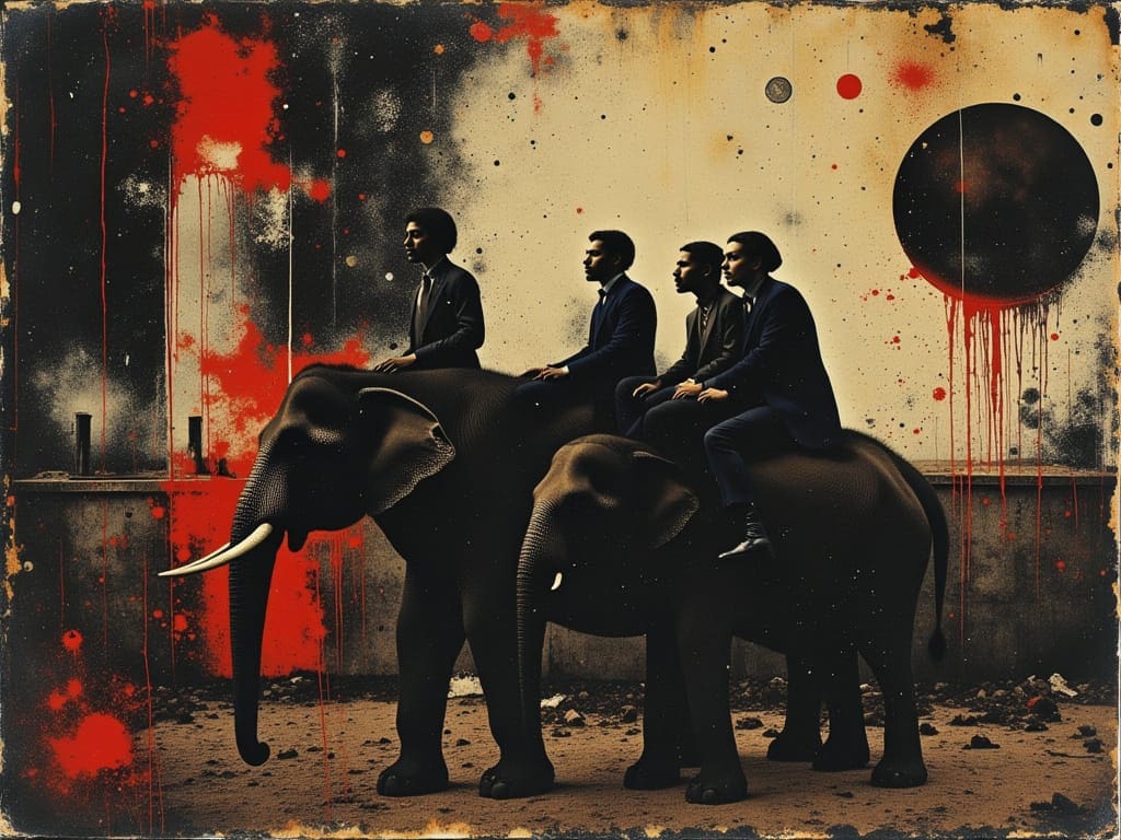 The consultants arrived on elephant-back